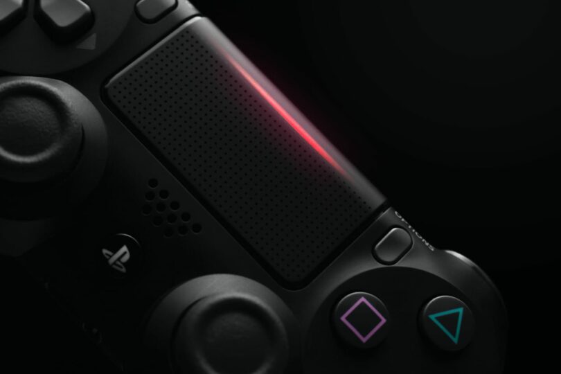 black Sony PS4 wireless controller