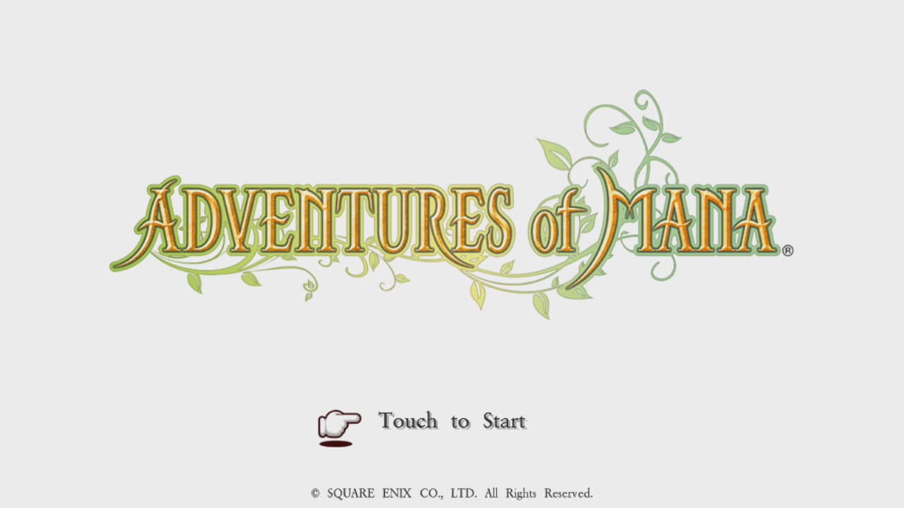 Adventures of Mana menu screenshot from PS Vita.