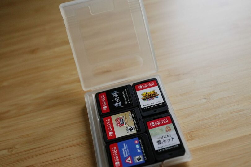 Ten Switch games in a Game Boy clamshell case